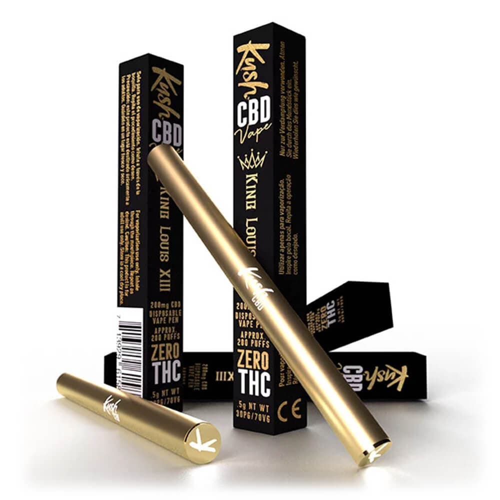 Stylo Vape Kush CBD | Roi Louis XIII | Stylo vape jetable | 200mg - Green Kartel : Votre boutique CBD spécialisée en fleur et résine CBD