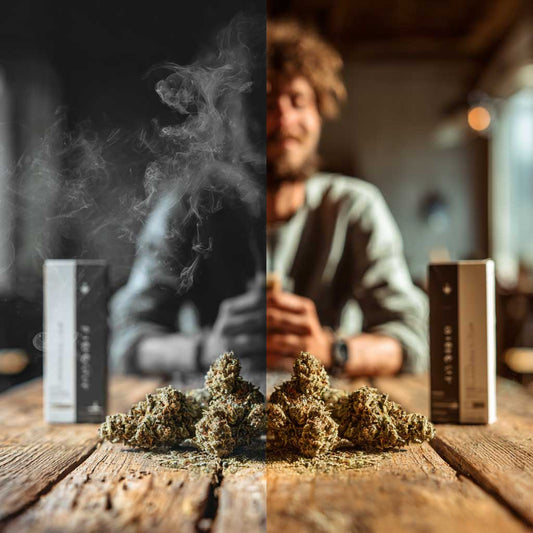 homme de 30 ans consommant de la fleur de cbd pour ses bienfaits 