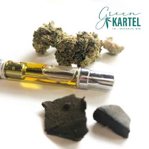 Bloc de résine CBD 3x filtré à texture marron clair fondante