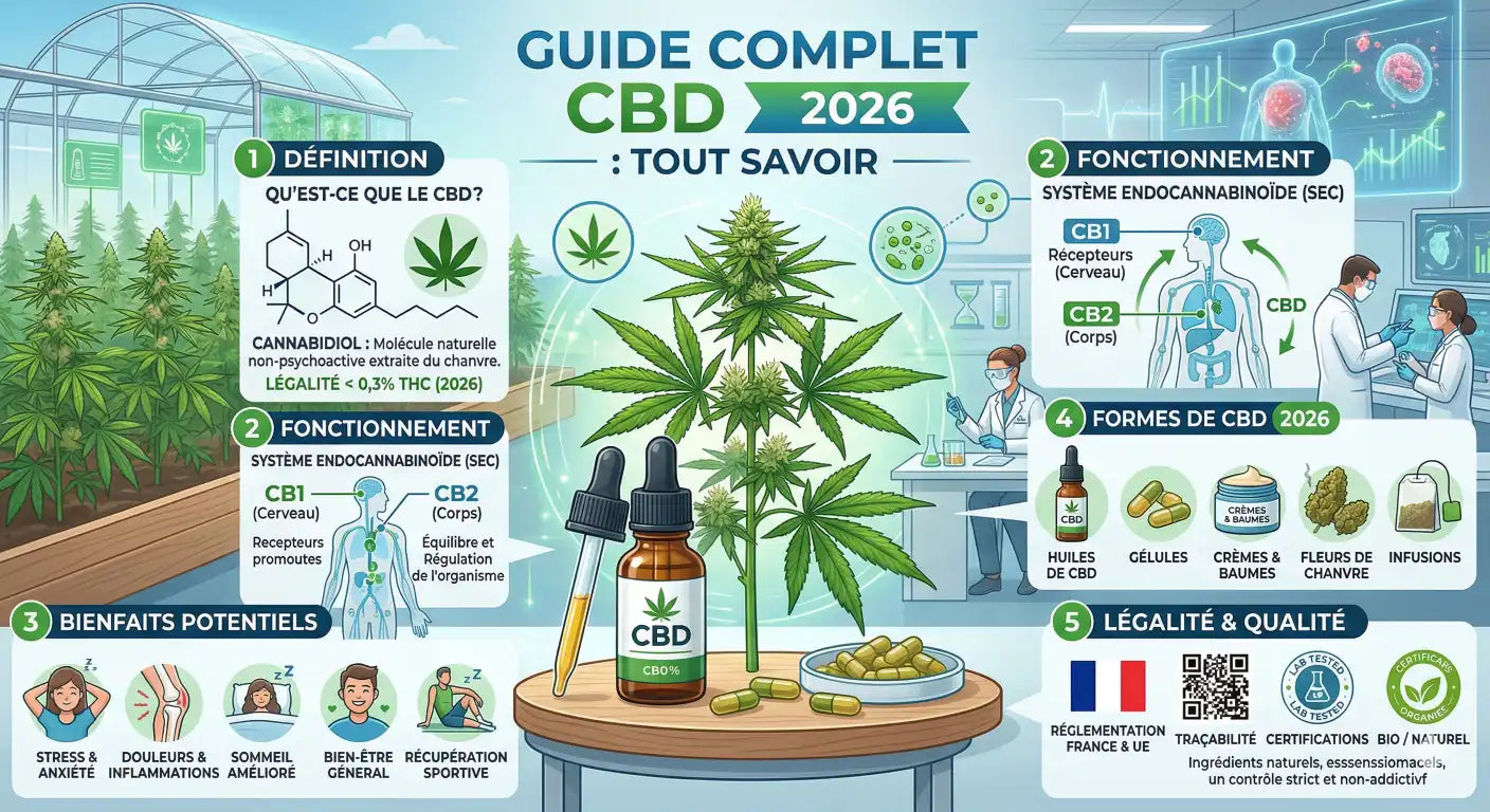 Qu'est-ce que le CBD ? Guide Complet 2026 – Green Kartel