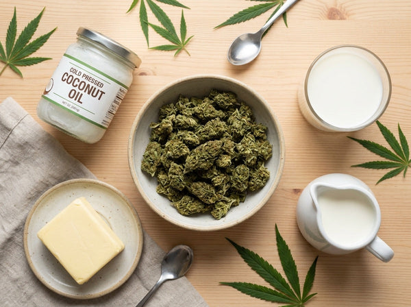 Corps gras pour tisane CBD : huile de coco, beurre, lait entier et crème