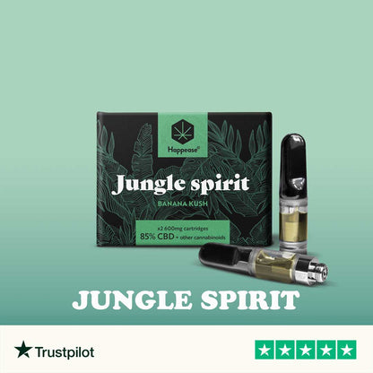 Cartouche e-liquide Jungle Spirit 85% Happease Banana Kush Distillat CBD