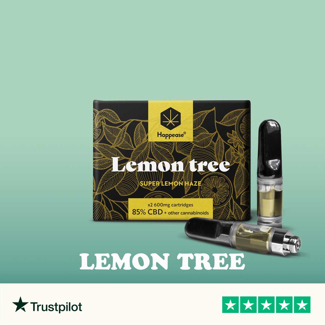 Cartouche e-liquide CBD Happease Lemon Tree 85% CBD Super Lemon Haze