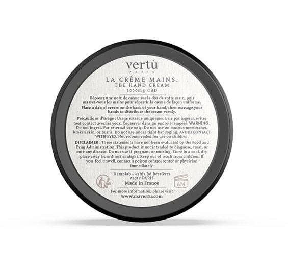 Crème Main Justice Vertù Paris - Green Kartel : Votre boutique CBD spécialisée en fleur et résine CBD